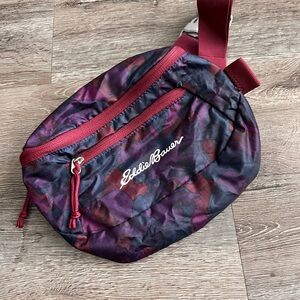Eddie Bauer Burgundy and Navy Waist Bag